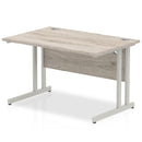 Impulse 800mm Deep Straight Desk With Cantilever Leg - Grey Oak - NWOF