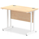 Impulse 600mm Deep Straight Desk With Cantilever Leg - Maple - NWOF