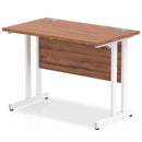 Impulse 600mm Deep Straight Desk With Cantilever Leg - Walnut - NWOF