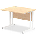 Impulse 800mm Deep Straight Desk With Cantilever Leg - Maple - NWOF