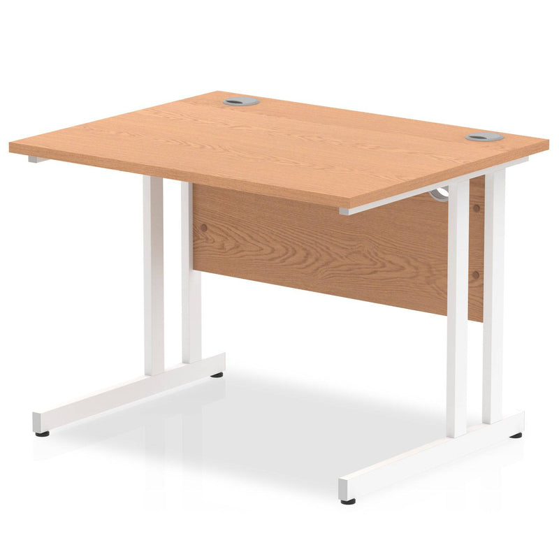 Impulse 800mm Deep Straight Desk With Cantilever Leg - Oak - NWOF