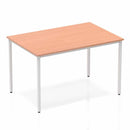 Impulse Straight Table Beech Top Silver Box Frame Leg - NWOF