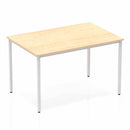 Impulse Straight Table Maple Top Silver Box Frame Leg - NWOF