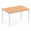 Impulse Straight Table Oak Top Silver Box Frame Leg - NWOF