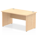 Dynamic Impulse 800mm deep straight desk with panel legs in maple wood finish, showcasing a sleek and modern workspace design.