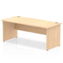 Impulse 800mm deep straight desk with panel legs in maple wood finish by Dynamic, showing the sleek workspace design.