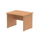 Dynamic Impulse 800mm deep straight desk with oak finish and panel legs, ideal for modern office workspace.