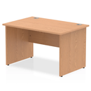 Impulse 800mm deep straight desk with panel legs in oak by Dynamic, featuring a spacious workspace and modern design.