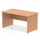 Dynamic Impulse 800mm deep straight desk with panel legs in oak wood finish, showcasing a modern office workspace.