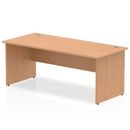 Dynamic Impulse 800mm deep oak straight desk with panel legs, featuring a spacious workspace and modern design.
