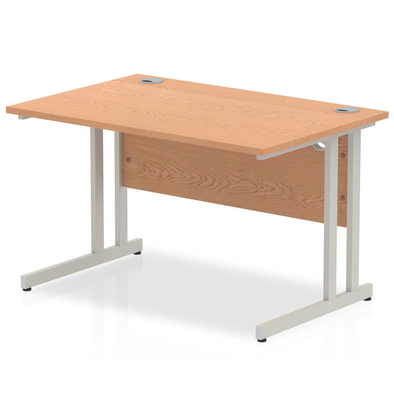 Impulse 800mm Deep Straight Desk With Cantilever Leg - Oak - NWOF