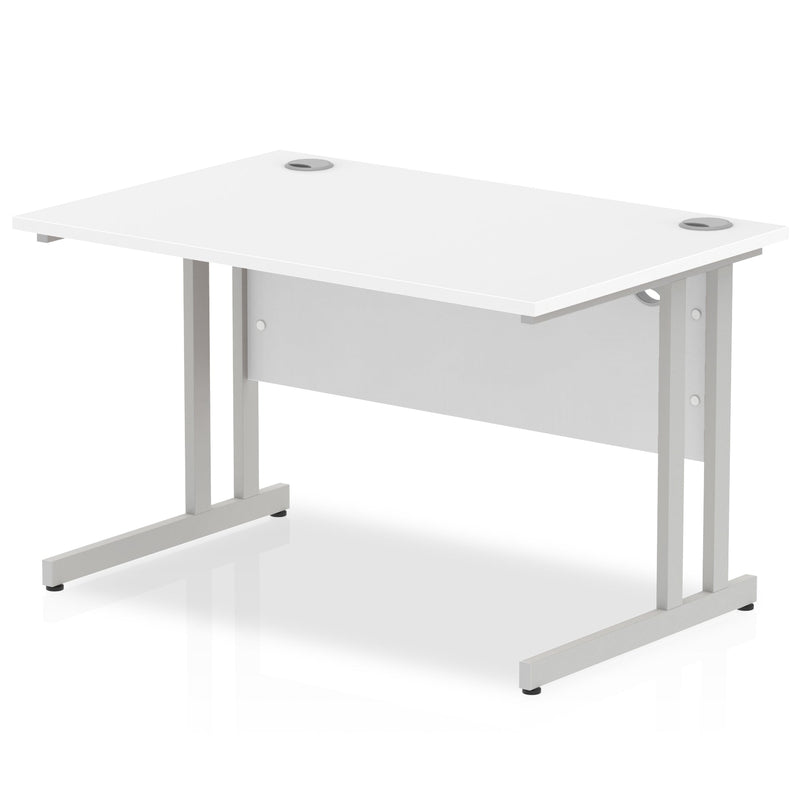 Impulse 800mm Deep Straight Desk With Cantilever Leg - White - NWOF