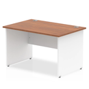 Impulse 800mm deep straight desk with panel legs in walnut finish, designed by Dynamic for modern office spaces.
