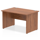 Impulse 800mm deep straight desk with walnut finish and panel legs, designed by Dynamic for modern office or home workspace.