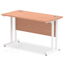 Impulse 600mm Deep Straight Desk With Cantilever Leg - Beech - NWOF