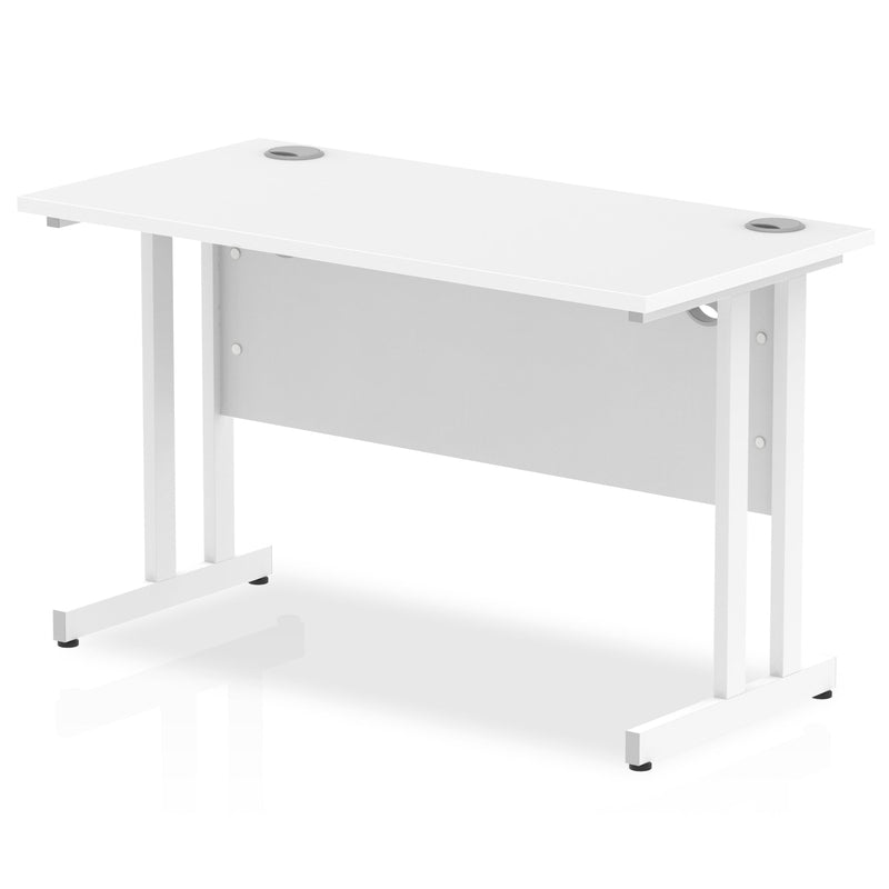 Impulse 600mm Deep Straight Desk With Cantilever Leg - White - NWOF