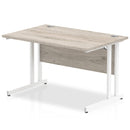 Impulse 800mm Deep Straight Desk With Cantilever Leg - Grey Oak - NWOF