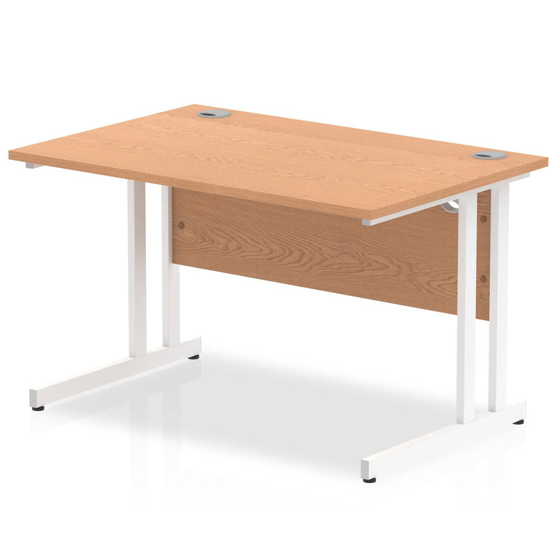 Impulse 800mm Deep Straight Desk With Cantilever Leg - Oak - NWOF