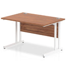 Impulse 800mm Deep Straight Desk With Cantilever Leg - Walnut - NWOF