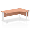 Impulse Crescent Desk with Cantilever Leg in Beech by Dynamic, showing the right-hand side view with sleek modern design.