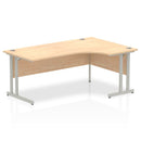 Dynamic Impulse Crescent Desk with Maple finish and cantilever leg, right-hand view, modern office furniture design
