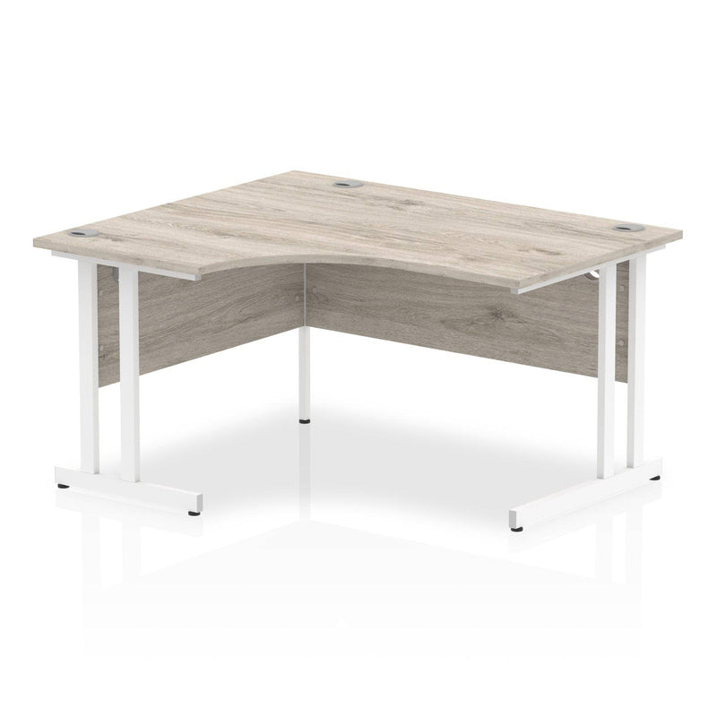 Impulse Crescent Desk With Cantilever Leg - Grey Oak - NWOF