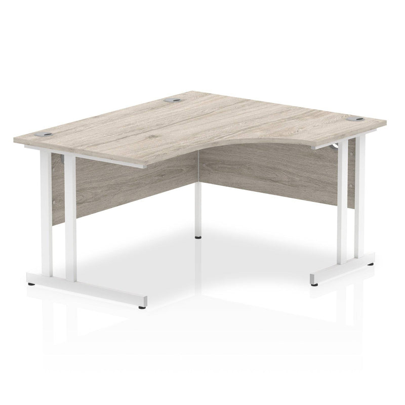 Impulse Crescent Desk With Cantilever Leg - Grey Oak - NWOF