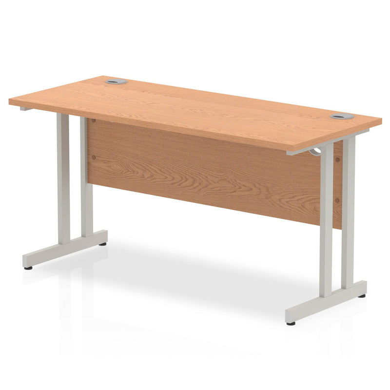 Impulse 600mm Deep Straight Desk With Cantilever Leg - Oak - NWOF