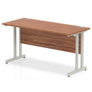 Impulse 600mm Deep Straight Desk With Cantilever Leg - Walnut - NWOF