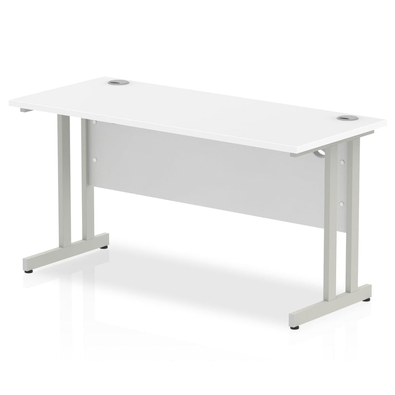 Impulse 600mm Deep Straight Desk With Cantilever Leg - White - NWOF