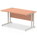 Impulse 800mm Deep Straight Desk With Cantilever Leg - Beech - NWOF