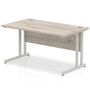 Impulse 800mm Deep Straight Desk With Cantilever Leg - Grey Oak - NWOF