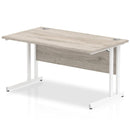 Impulse 800mm Deep Straight Desk With Cantilever Leg - Grey Oak - NWOF