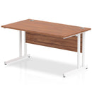 Impulse 800mm Deep Straight Desk With Cantilever Leg - Walnut - NWOF