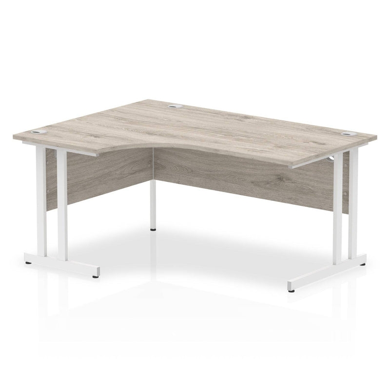 Impulse Crescent Desk With Cantilever Leg - Grey Oak - NWOF