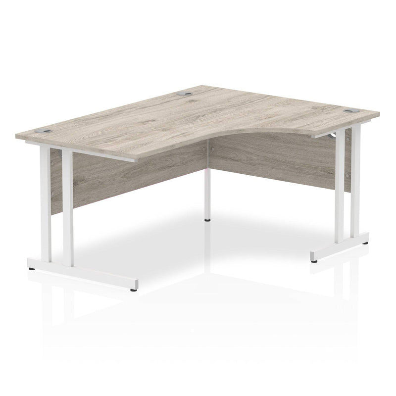 Impulse Crescent Desk With Cantilever Leg - Grey Oak - NWOF