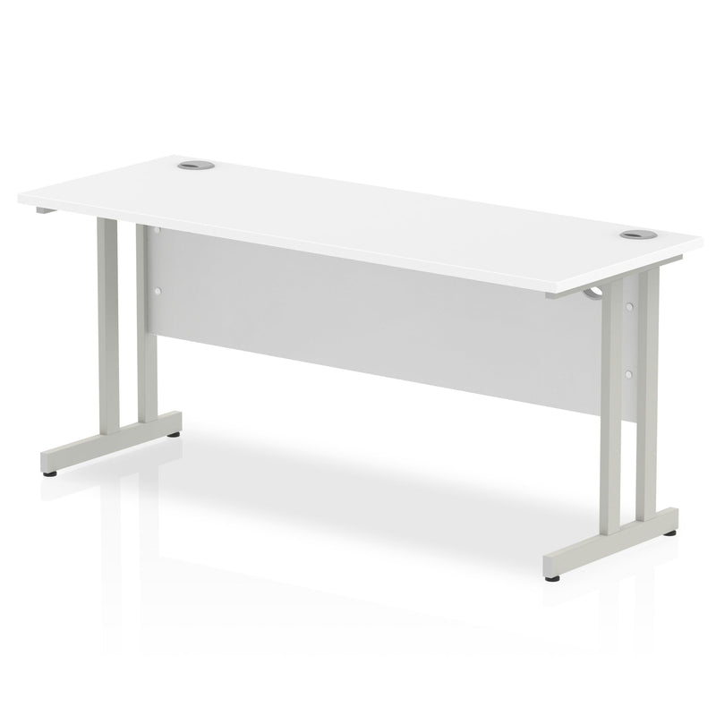 Impulse 600mm Deep Straight Desk With Cantilever Leg - White - NWOF