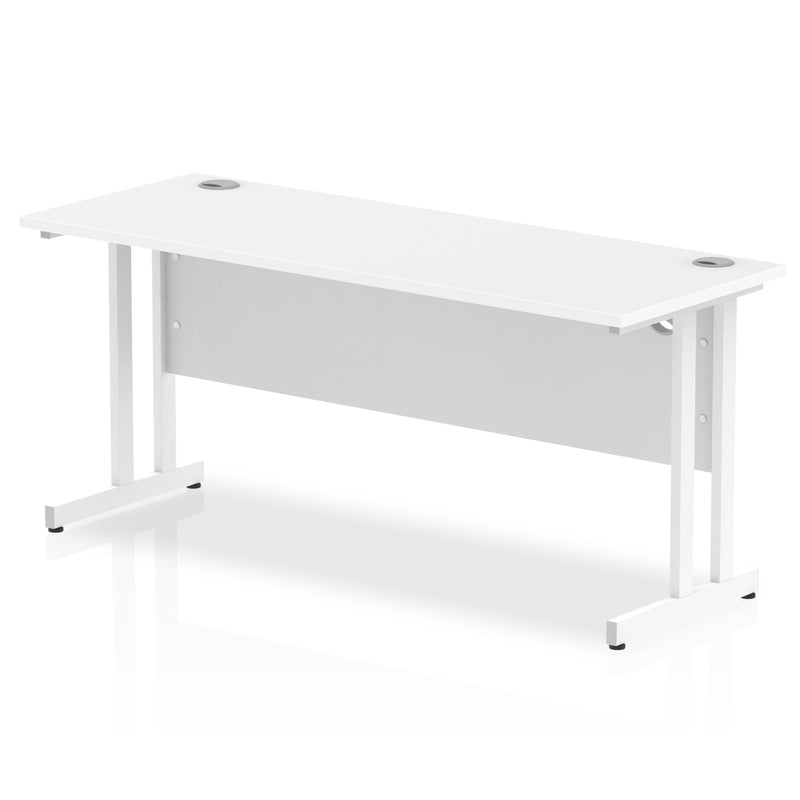 Impulse 600mm Deep Straight Desk With Cantilever Leg - White - NWOF