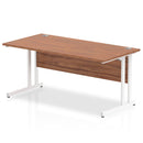 Impulse 800mm Deep Straight Desk With Cantilever Leg - Walnut - NWOF