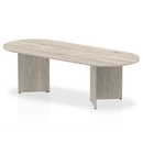 Grey oak Impulse Boardroom Table with Arrowhead legs by Dynamic, showcasing a sleek, modern conference table design.