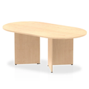 Maple Impulse Boardroom Table with Arrowhead legs by Dynamic, showcasing a sleek, modern conference table design.