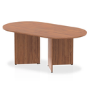 Dynamic Impulse Boardroom Table with Arrowhead Walnut legs, showcasing a sleek, professional conference table design.
