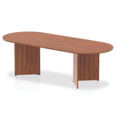 Dynamic Impulse Boardroom Table with Arrowhead Walnut legs, showcasing a sleek, modern conference table design.