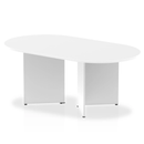 White Impulse Boardroom Table with Arrowhead legs by Dynamic, showcasing a modern conference table with sleek design.