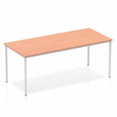 Impulse Straight Table Beech Top Silver Box Frame Leg - NWOF