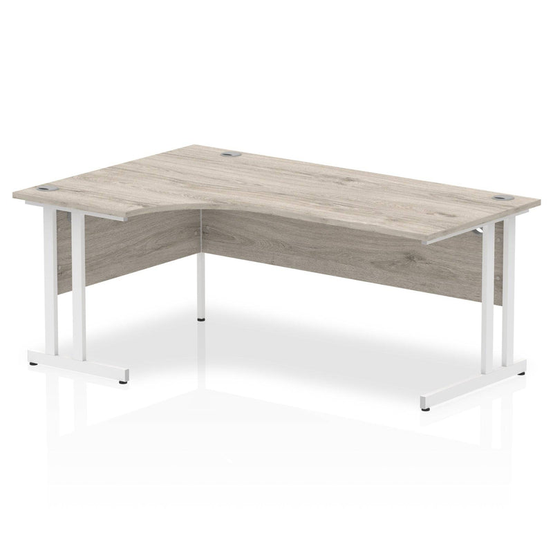 Impulse Crescent Desk With Cantilever Leg - Grey Oak - NWOF