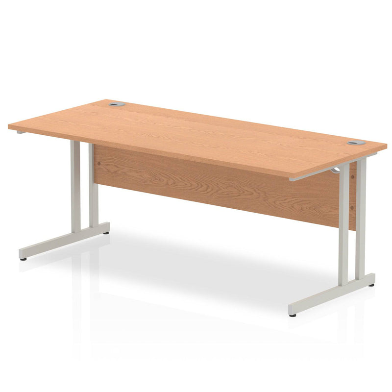 Impulse 800mm Deep Straight Desk With Cantilever Leg - Oak - NWOF