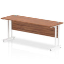 Impulse 600mm Deep Straight Desk With Cantilever Leg - Walnut - NWOF
