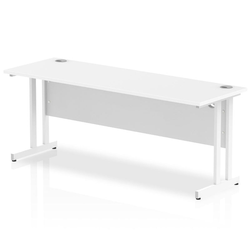 Impulse 600mm Deep Straight Desk With Cantilever Leg - White - NWOF