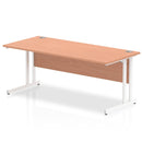 Impulse 800mm Deep Straight Desk With Cantilever Leg - Beech - NWOF